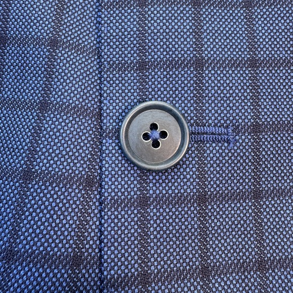 Canaletto‎ Men's 44L Blue Windowpane Wool Sport Coat Vitale Barberis Canonico - Picture 3 of 12